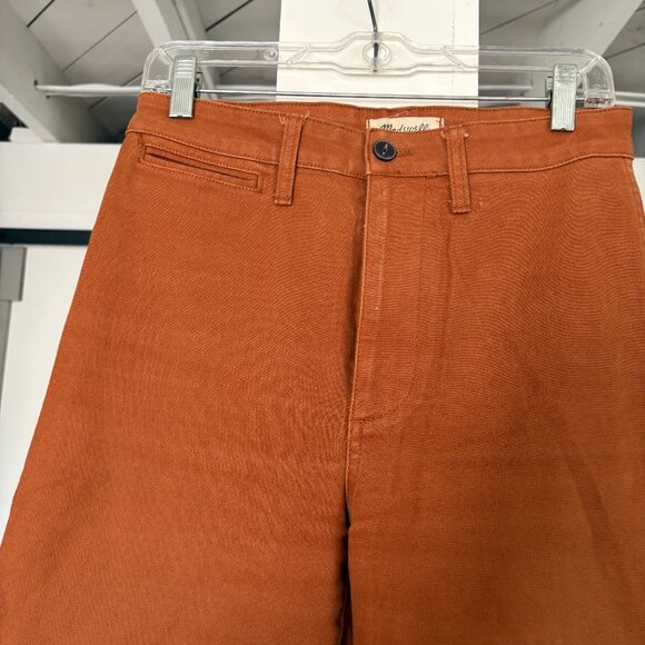 Madewell Size 27 Wide Leg Cropped Pants - Burnt Orange - Picture 3 of 6